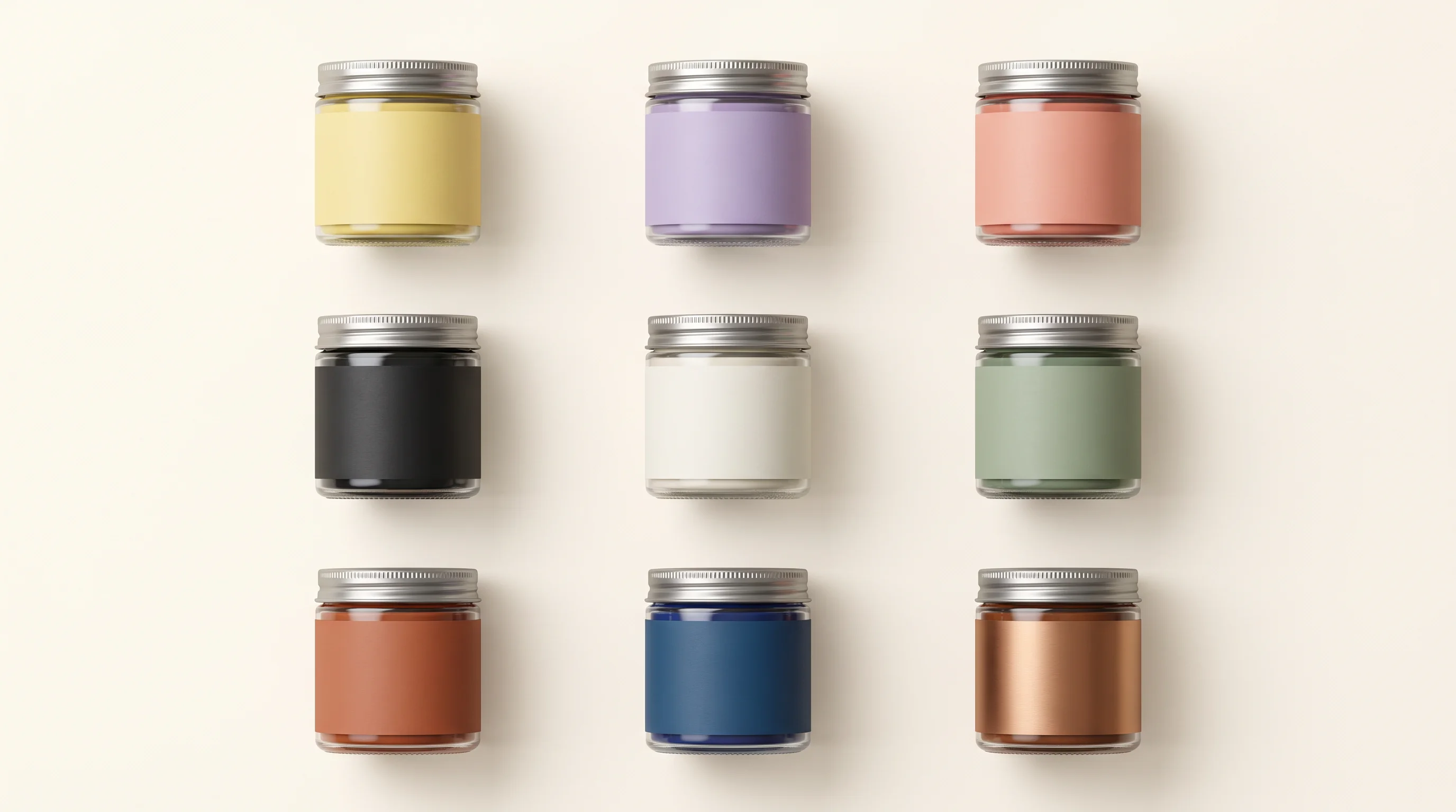 Nine governed product colorway variations arranged in a campaign-ready grid